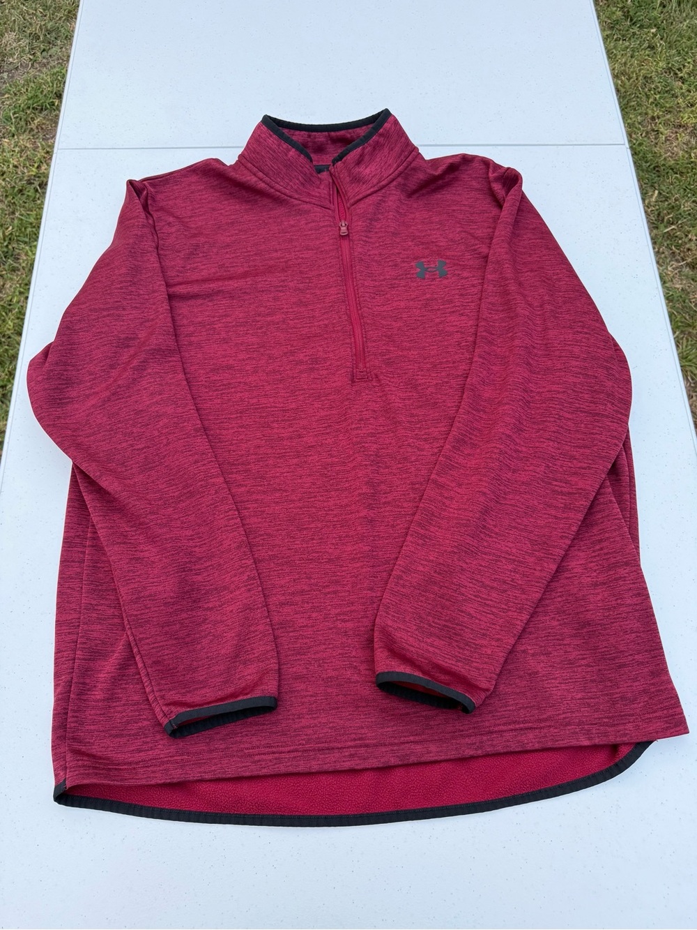 Under Armour Men's Heathered Maroon Quarter-Zip Pullover